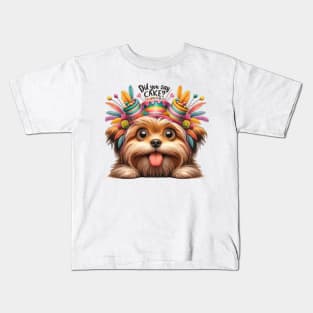 Puppy Love: Did You Say Cake? Kids T-Shirt